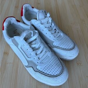 White and Red Sneakers